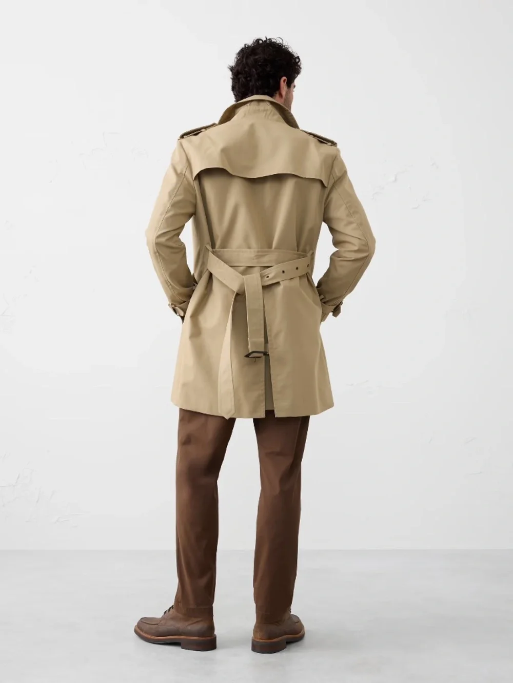 Men’s Banana Republic Trench Coat Cotton Shell, Removable Lining